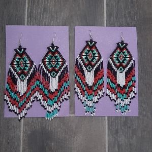 Set of two pair seed bead earrings